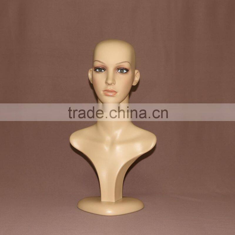 Female makeup jewelry display wig mannequin heads for wig display