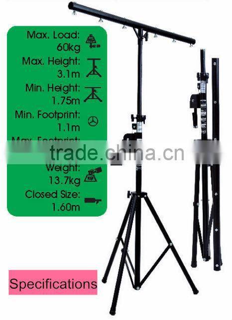 Hot sell 3m crank handle tripod light stand load 60kg heavy duty metal display stand