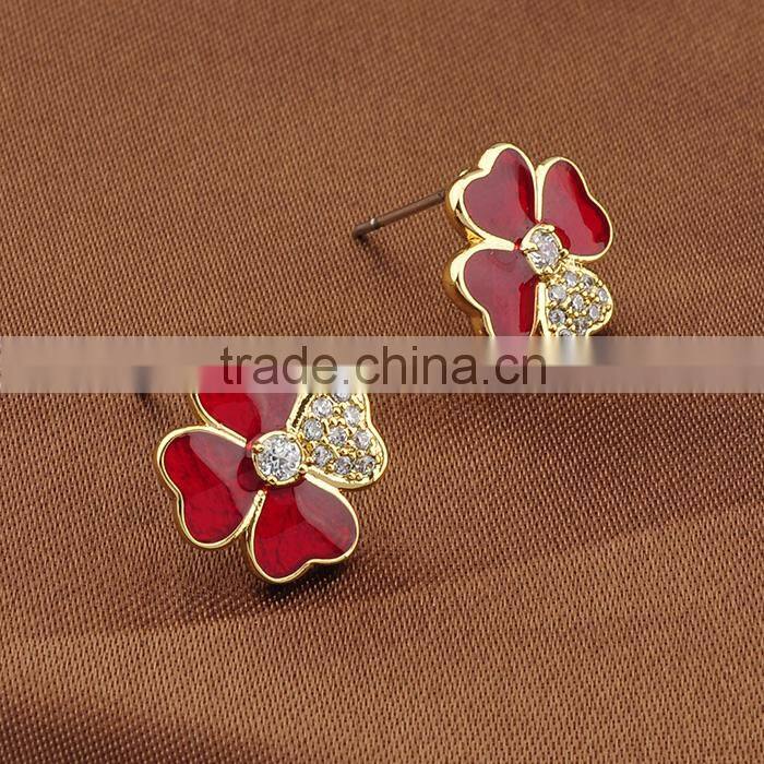 Best Selling Products In America Red Clover Necklace Sets For Women