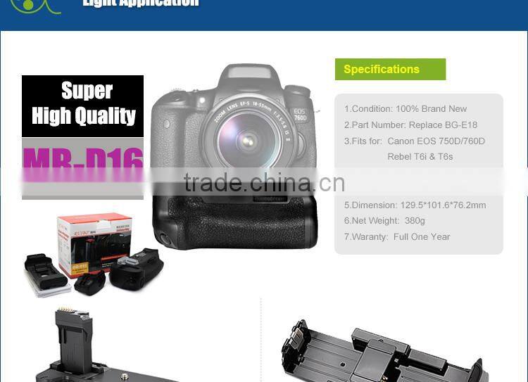 For Canon 760D 750D IX8 T6S T6I DLSR Camera Battery Grip BG-E18 With Remote Control