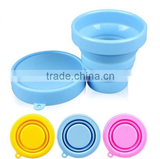 China factory wholesale good quality silicone plastic travel fold cup