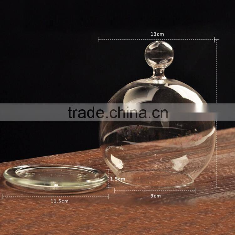 Hot!!! blown glass display dome&make decorative glass dome for cake