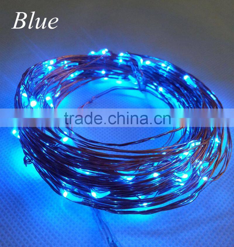 10M 100 Leds silver and copper wire mini string fairy lights with 4 customerized plug adapter