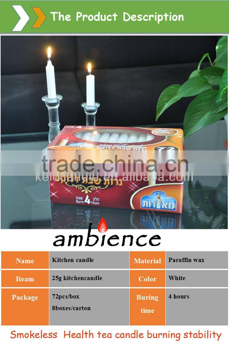 Jewish shabbos white 3 hours Candle