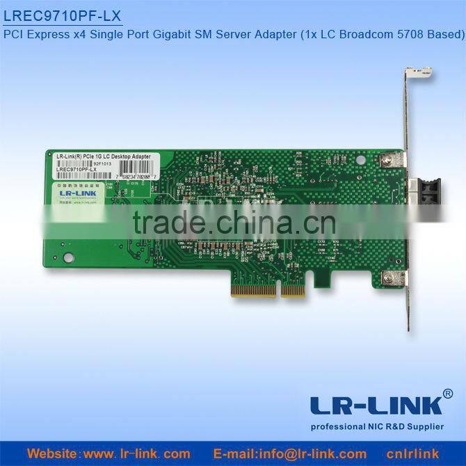 Lowest Price Broadcom 5708 PCIe x4 Optical Fiber Gigabit Card For Server Supports TOE