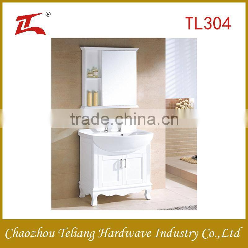 Off price modern waterproof white bathroom vanity cabinet