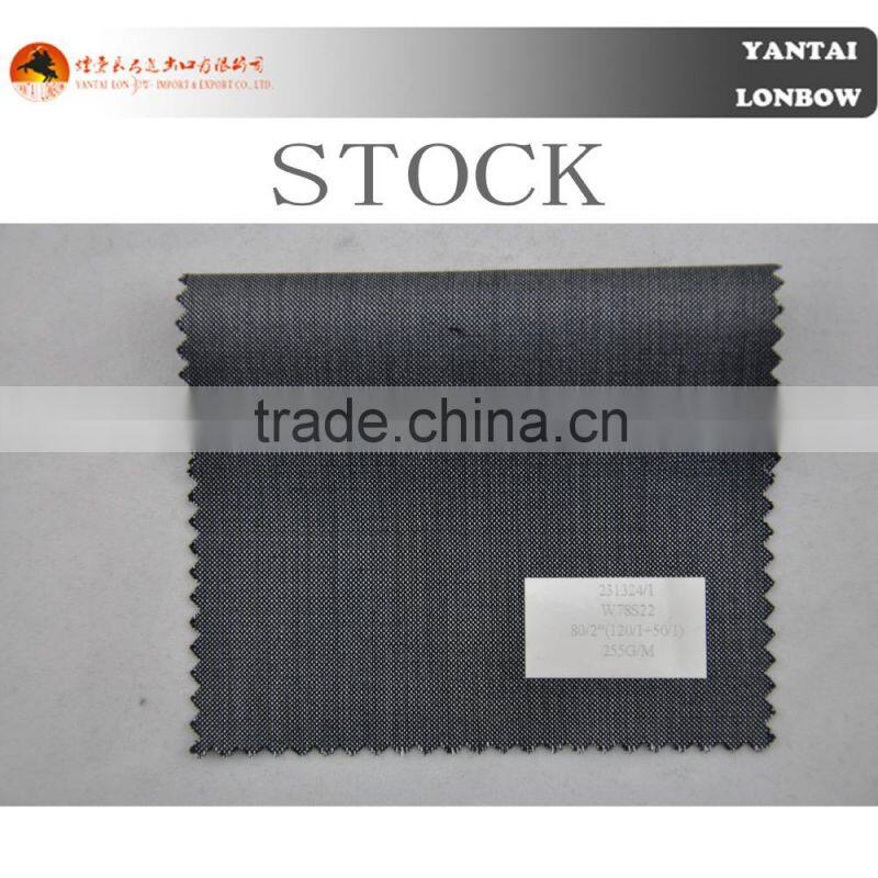 stock shiney wool silk suiting fabric