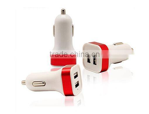 high quality usb car charger for mobile phone with dual port usb ports