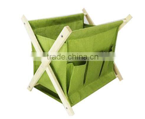 Red Canvas Wood Legs Baby Sleep Cloth Basket