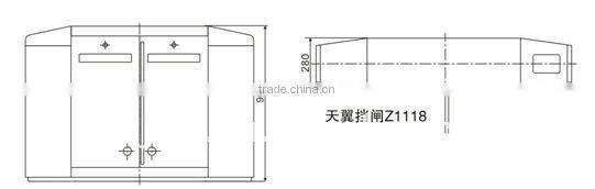pedestrian access control flap turnstile barrier gate