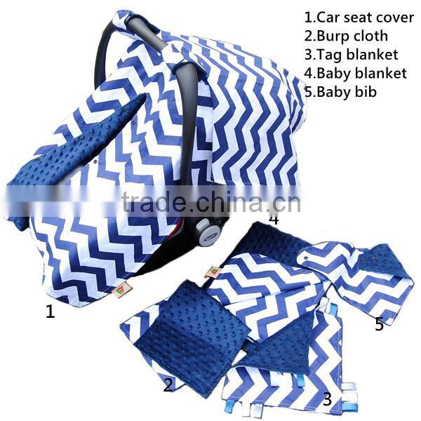 2016 Super Soft Royal Blue Organic Cotton Bandana with White Blue Chevron