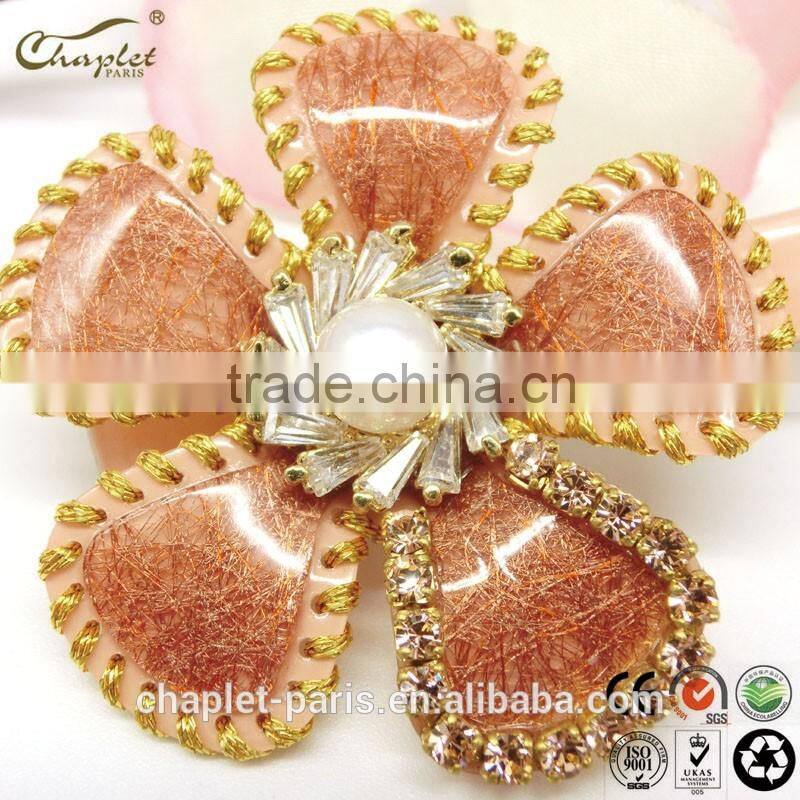 fancy girls colorful pearl flower hairgrip handmade cellulose acetate hair clip