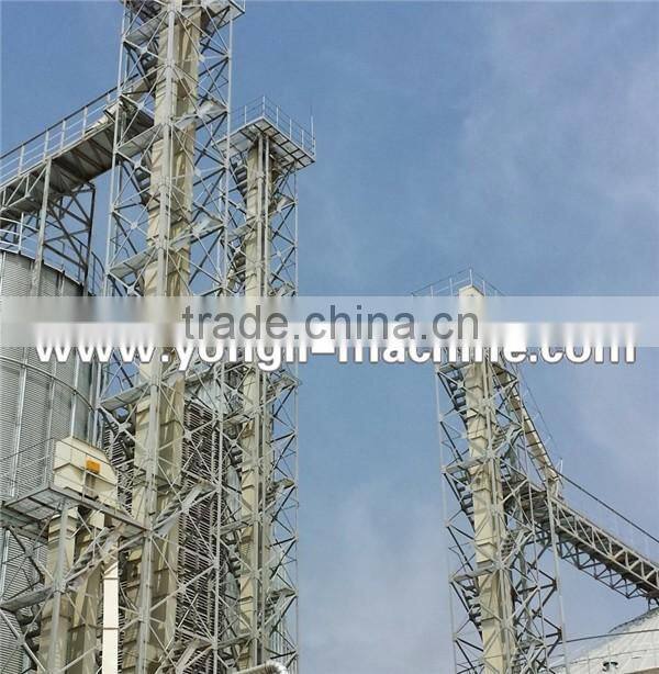 2000 Ton galvanized storage rice corn grain steel silo with conveying system