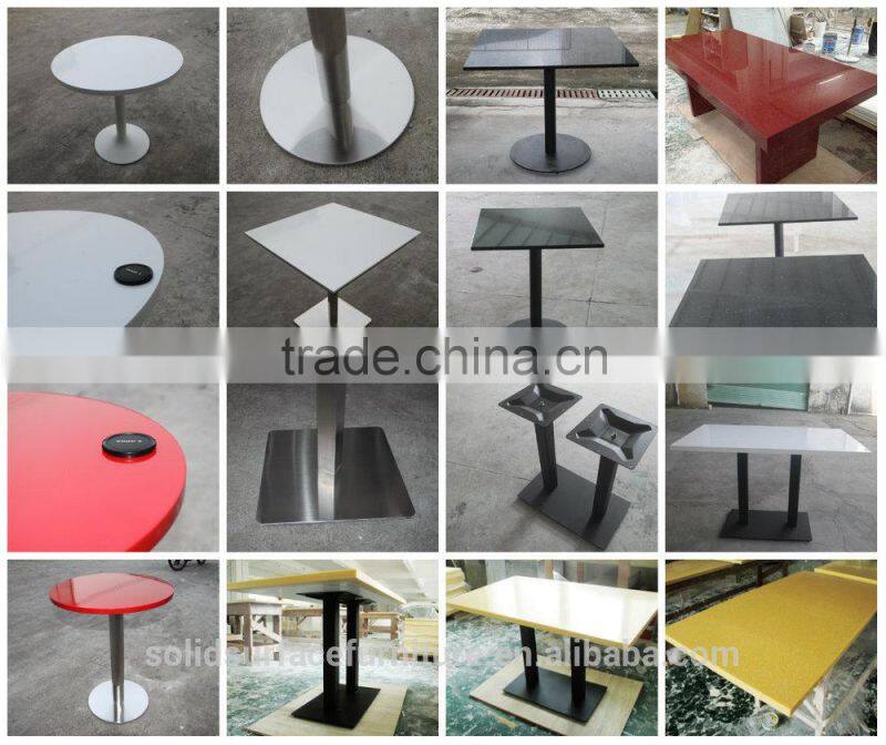 Modern acrylic solid surface restaurant table and bench