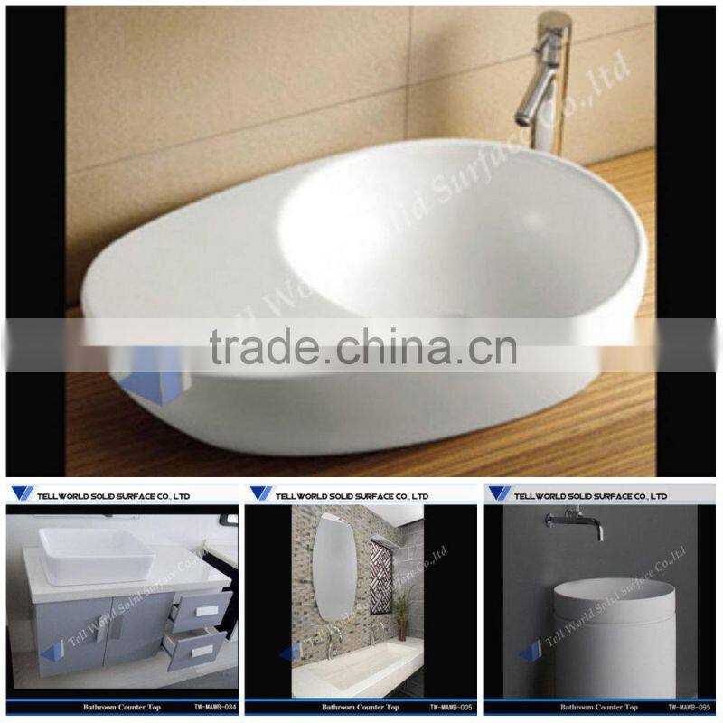TW Top quality solid surface toilet hand wash basins / stone wash basin