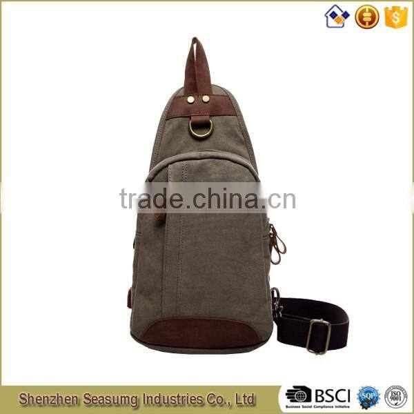 High Desity Washing Canvas Day Backpack Sling Bag