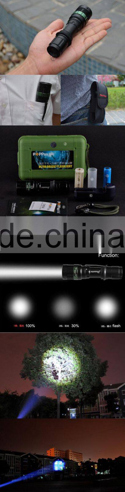Hot Sale T820 XPE Led bulb Adjustable Focus most powerful led flashlight