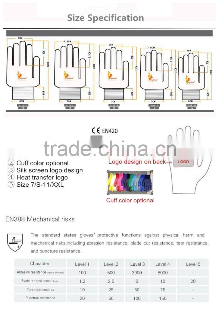 13G Polyester+Spandex Shell Nitrile Coated Safety Work Gloves neoprene coated gloves