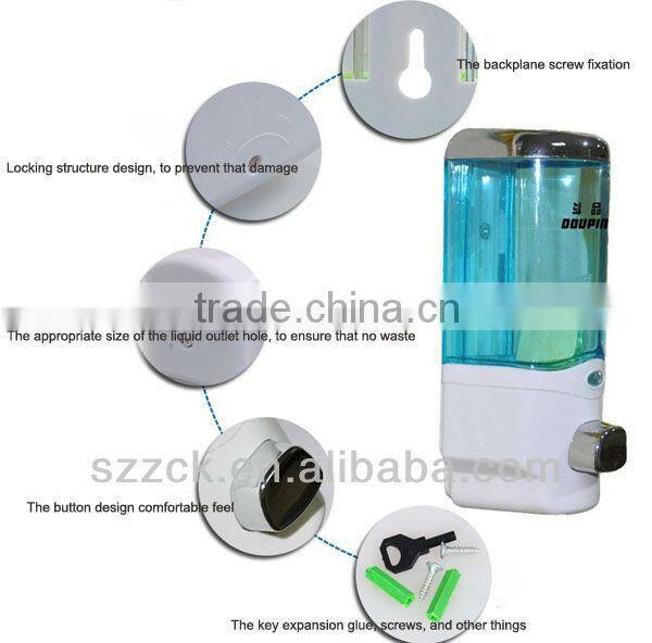 Plastic ABS hand 300ML Wall Mounted liquid soap dispenser For Hotels DS1554