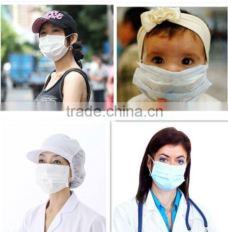 Disposable non-woven surgical face mask 3-ply with ear loop