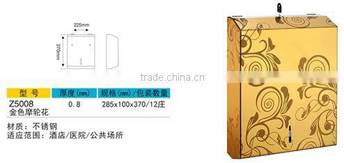 Sanitary home stainless steel simple plaid toilet paper tissue holder box