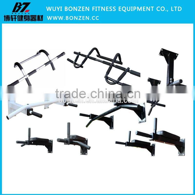 Wall Mounted Pull Up Bar Chin Chinning Bracket Iron Home Gym Station Dip