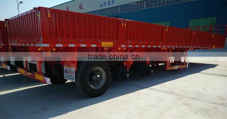 3 axle 6x4 flatbed side wall semi truck trailer China Exporting