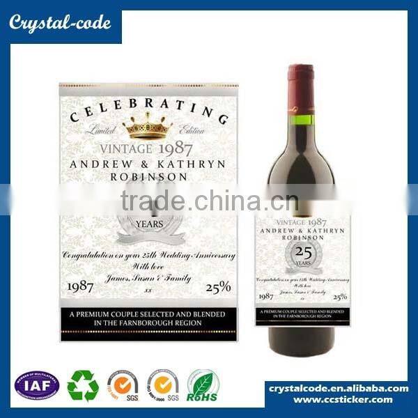 Good printing new design die cut wine label