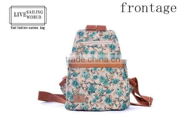 beautiful newest design canvas school backpack for teenage girls