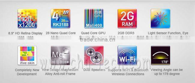 Quad Core tablet PC Ifive X2 with 8.9" Retina IPS Android 4.1 2GB RAM 16GB ROM