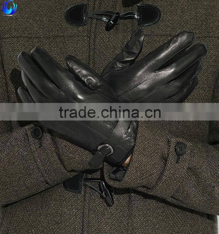 Factory made mens genuine fur sheepskin leather gloves with great price