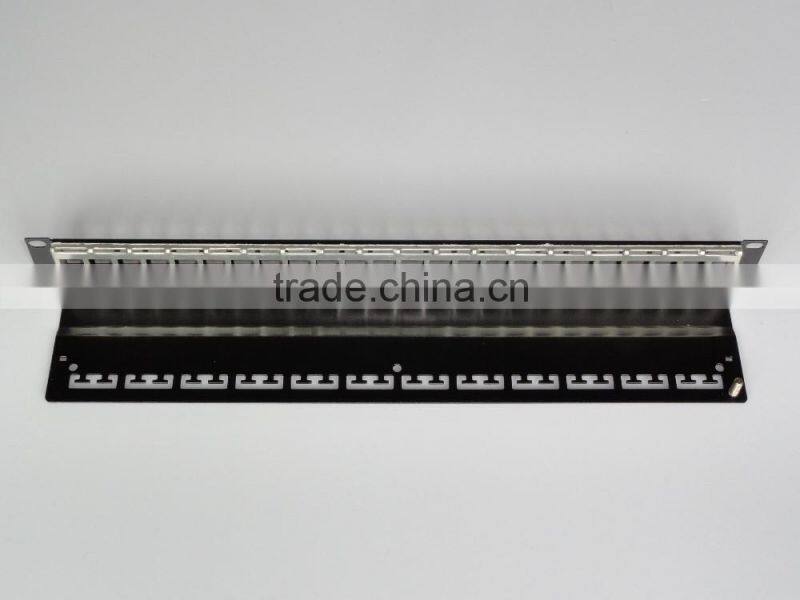 1U UTP RJ-45 Patch Panel Classic Black black aluminium For 24 K6/K5e Jacks