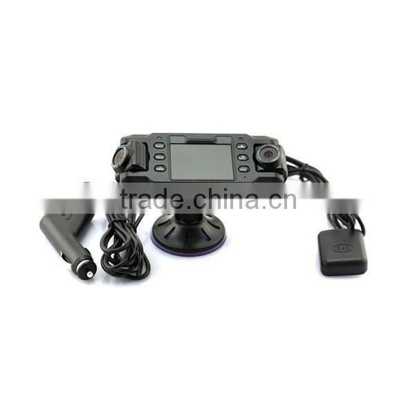 Dual Lens Car Camera X8000 with GPS Tracking Two Lens Vehicle DVR Dash Cam Recorder GPS G-sensor CA365 DVRs Full HD 1080P
