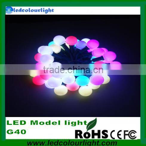 DC12V G40 0.6w RGB LED christmas string light factory price for festive decoration