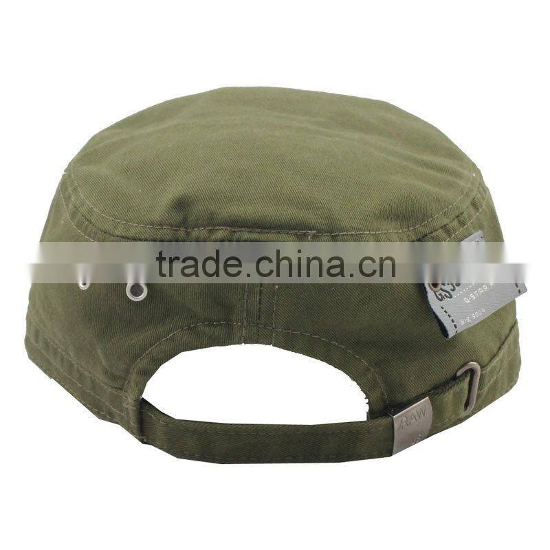 Whole sale flat top military cap with badges