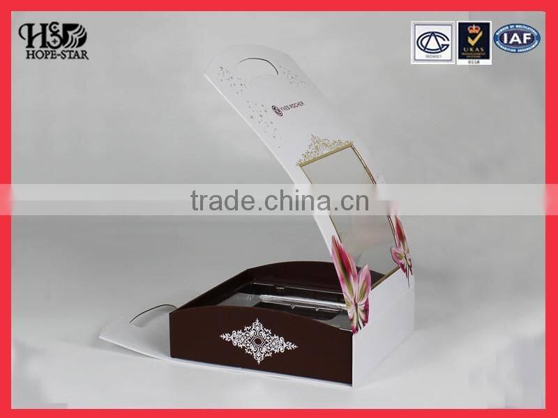 High quality Portable cosmetic gift box with transparency PET
