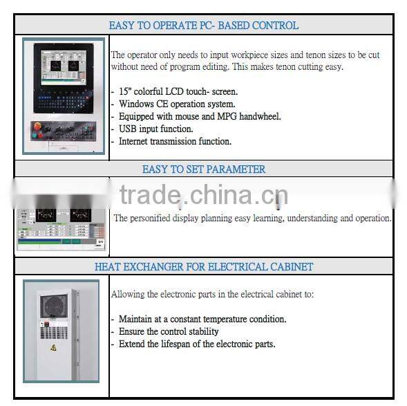 combination woodworking 9 axis double end tenon machinery