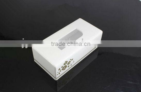 Elegant design acrylic facial tissue box holder with flowers printed