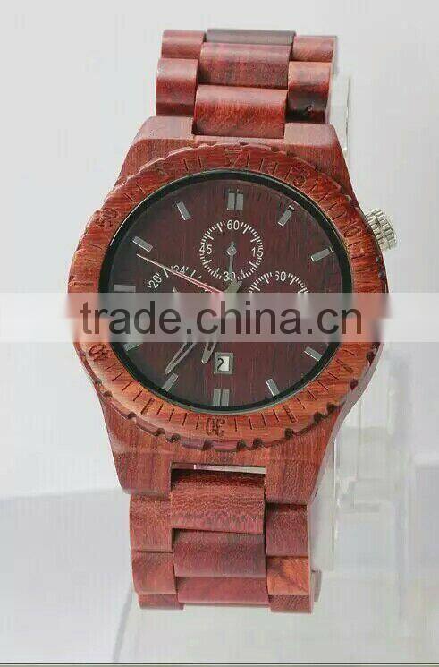 2015 Newest eco friendly maple wooden watch women with Japan calendar movement