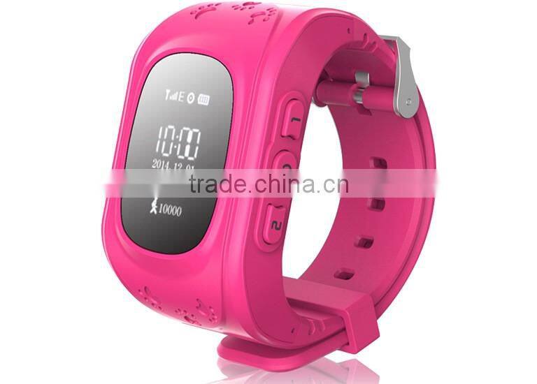 New products for 2016 waterproof wrist watch gps tracking device for kids Q50 with two way communication