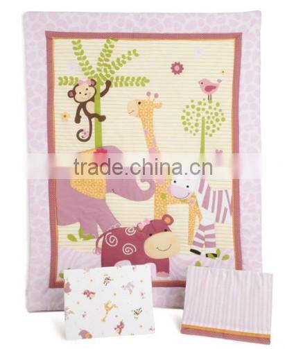 Colorful Animal Zoo Fleece Baby Bedding Set