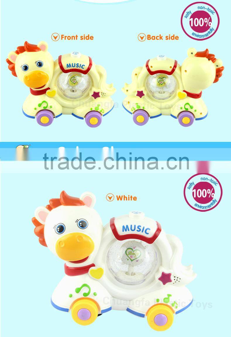 ABS plastic music calf toys with light box packing toys for kid