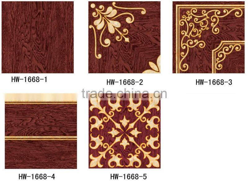 discontinued crawling wooden look gilded glazed wooden floor tiles