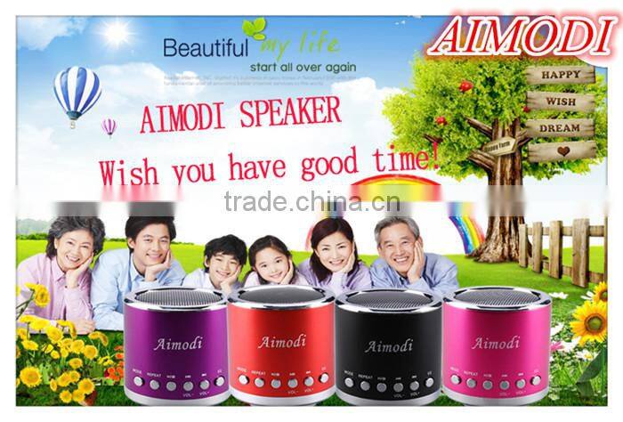 Cylindrical portable mini speaker, Moblie mini speaker support FM function with induction function MN-02