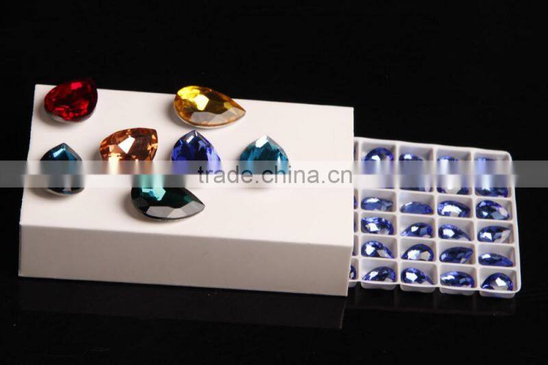 pear shape top quality crystal fancy stone with claw or without claw for garment