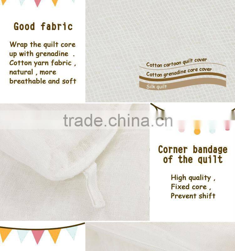 100% cotton baby silk quilt children beding quilt pink color