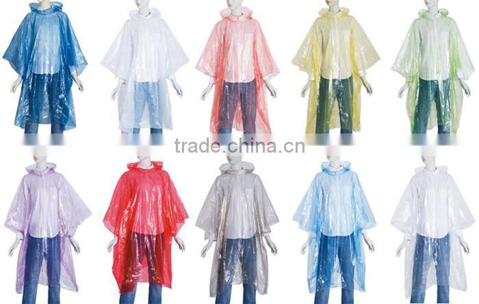 Rain Plastic PE Rain Poncho/ Disposable raincoats