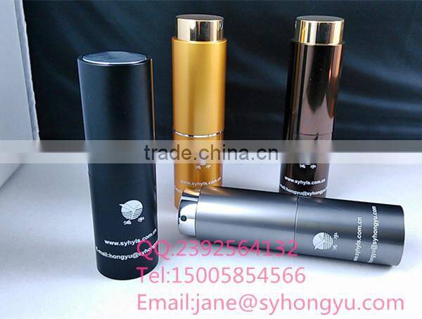 Wholesale 20ml empty round aluminum perfume spray pump glass bottle