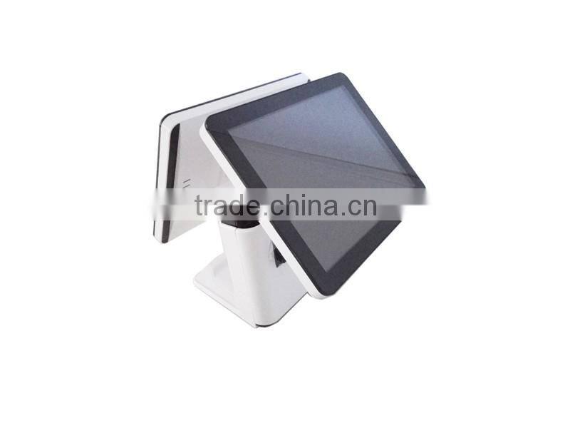 Hot sale 15 inch dual screen pos system with big memory