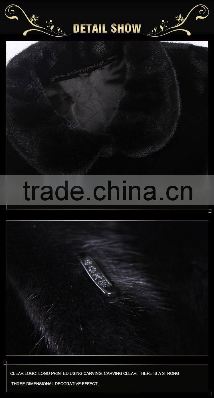 sale natural black mink fur coat with factory price